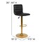 Flash Furniture Black Vinyl Adjustable Barstool with Gold Base, PK2 2-CH-92023-1-BK-G-GG - alternate 3